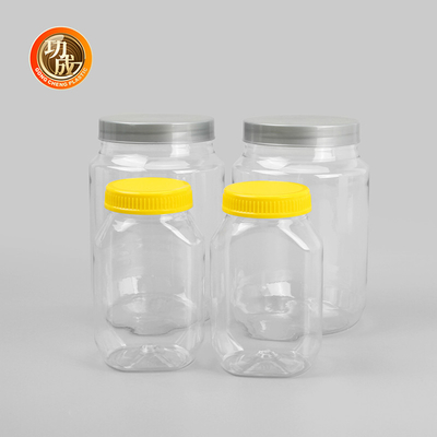Geniş Ağızlı Boş Plastik Reçel Şişesi Gıda Sınıfı PET Kurabiye Kavanozu