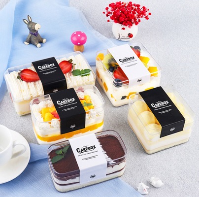 Kapaklı PET Plastik Tiramisu Tatlı Cupcake Ambalaj Kutusu