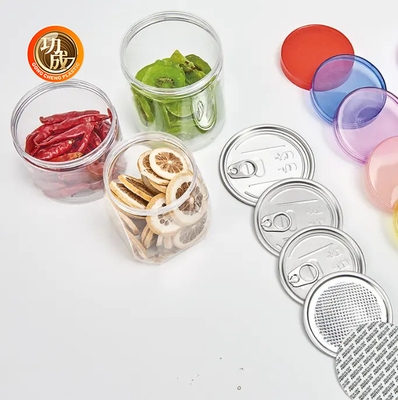Çikolata için özel açık geniş ağızlı PET plastik kavanoz silindir şekli