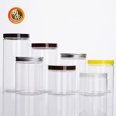 Boş Geniş Ağız Gıda Şekerlik PET Plastik Paketleme Kavanozlar 1250ml Yuvarlak Şekil