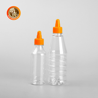 Silindir Plastik Squeeze Sauce Şişe dağıtım Squeezeable Sauce Konteyner Kapama Tipi