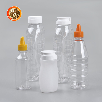 Şurup 250ml 500ml için Flip Top Plastik Sıkma Sos Şişesi