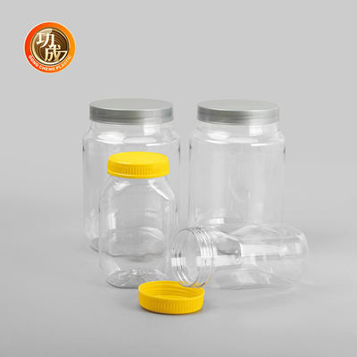 Geniş Ağızlı Boş Plastik Reçel Şişesi Gıda Sınıfı PET Kurabiye Kavanozu