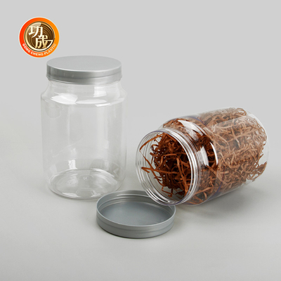Geniş Ağızlı Boş Plastik Reçel Şişesi Gıda Sınıfı PET Kurabiye Kavanozu