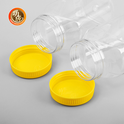 Geniş Ağızlı Boş Plastik Reçel Şişesi Gıda Sınıfı PET Kurabiye Kavanozu