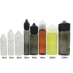 60ml 15ml 30ml 10ml Boş Plastik E Sıvı Şişe 120ml Pet Siyah Damlalıklı V3 Şişe