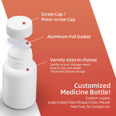 Vitamin Takviyesi İçin HDPE Plastik İlaç Hap Şişeleri