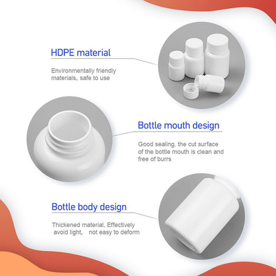 80ml 100ml 150ml Hdpe İlaç Şişesi, Vidalı Kapaklı Boş Plastik Kapsül Kabı