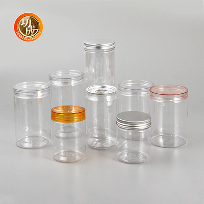 Şeffaf PET Şeker Kurabiye Kavanozu 450ml 500ml Kapaklı Plastik Şeker Kavanozları