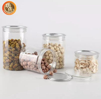 Alüminyum Kapaklı Boş Pet Çikolata Şeker Kurabiye Kavanozu Plastik Çikolata Kavanozu