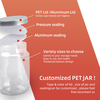 Gıda Sınıfı Şeffaf Plastik Reçel Şişesi 500ml 2000ml Pet Kurabiye Kavanozu