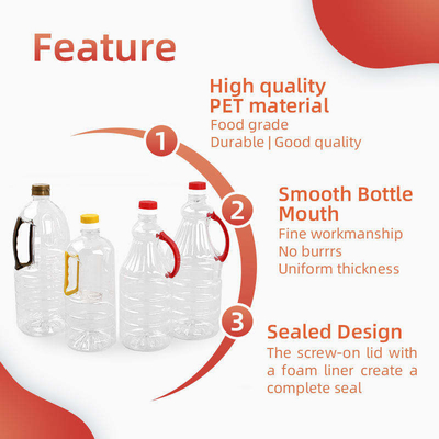 Özel Şeffaf Plastik Çeşni Şişeleri 1680ml Fıstık Yağı Şişesi