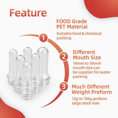 Özel 28mm 38mm Boyun Plastik Şişe Preform Yüksek Şeffaf