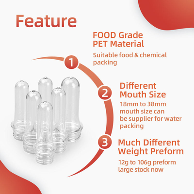 gıda sınıfı Plastik Şişe Preform 28mm 30mm 38mm Pet Preform