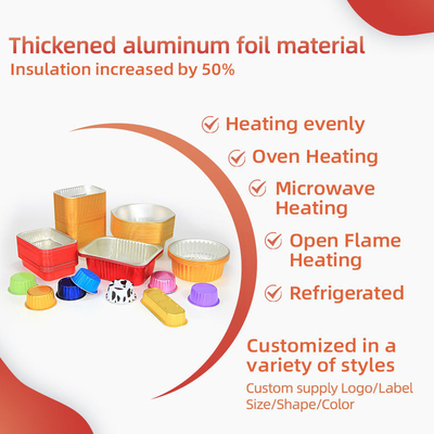 Kare Alüminyum Folyo Özel Ambalaj Kutuları Tek Kullanımlık Paket Servis Alüminyum Gıda Tepsisi