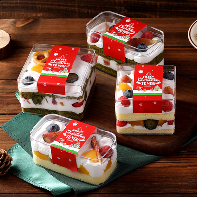 Kare Tiramisu Kek Saklama Kabı Pasta Mus Tatlı Tatlı Ambalaj Kutusu