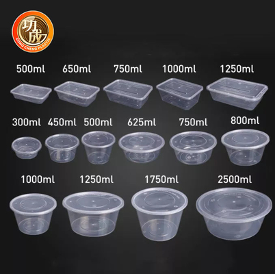 Kare Yuvarlak Gıda Ambalaj Kapları 450ml 500ml Tek Kullanımlık Gıda Ambalaj Tepsisi