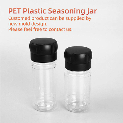 Şeffaf PET Plastik Baharat Şişesi Mutfak Kullanımı 100ml Baharat Kavanozları