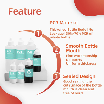 30Ml 50Ml 120Ml Pcr Düzene sahip geri dönüşümlü plastik sıkıştırma şişeleri